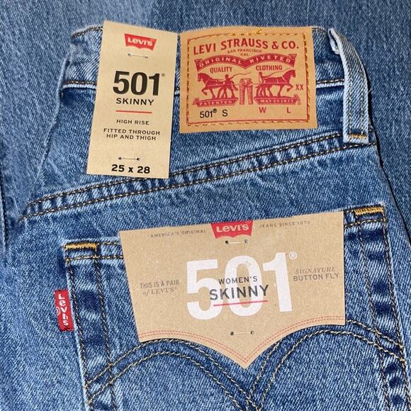 Levi's Women's 501 High-Rise Skinny Jeans NWT Sz 25 - Picture 4 of 5